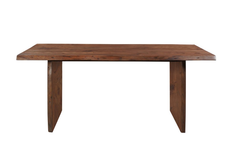 72" Natural Solid Wood Live Edge Sled Base Dining Table