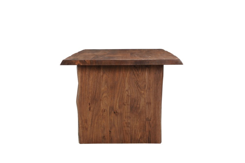 84" Brown Solid Wood Live Edge Sled Base Dining Table
