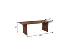 84" Brown Solid Wood Live Edge Sled Base Dining Table