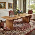 108" Natural Solid Wood Live Edge Sled Base Dining Table