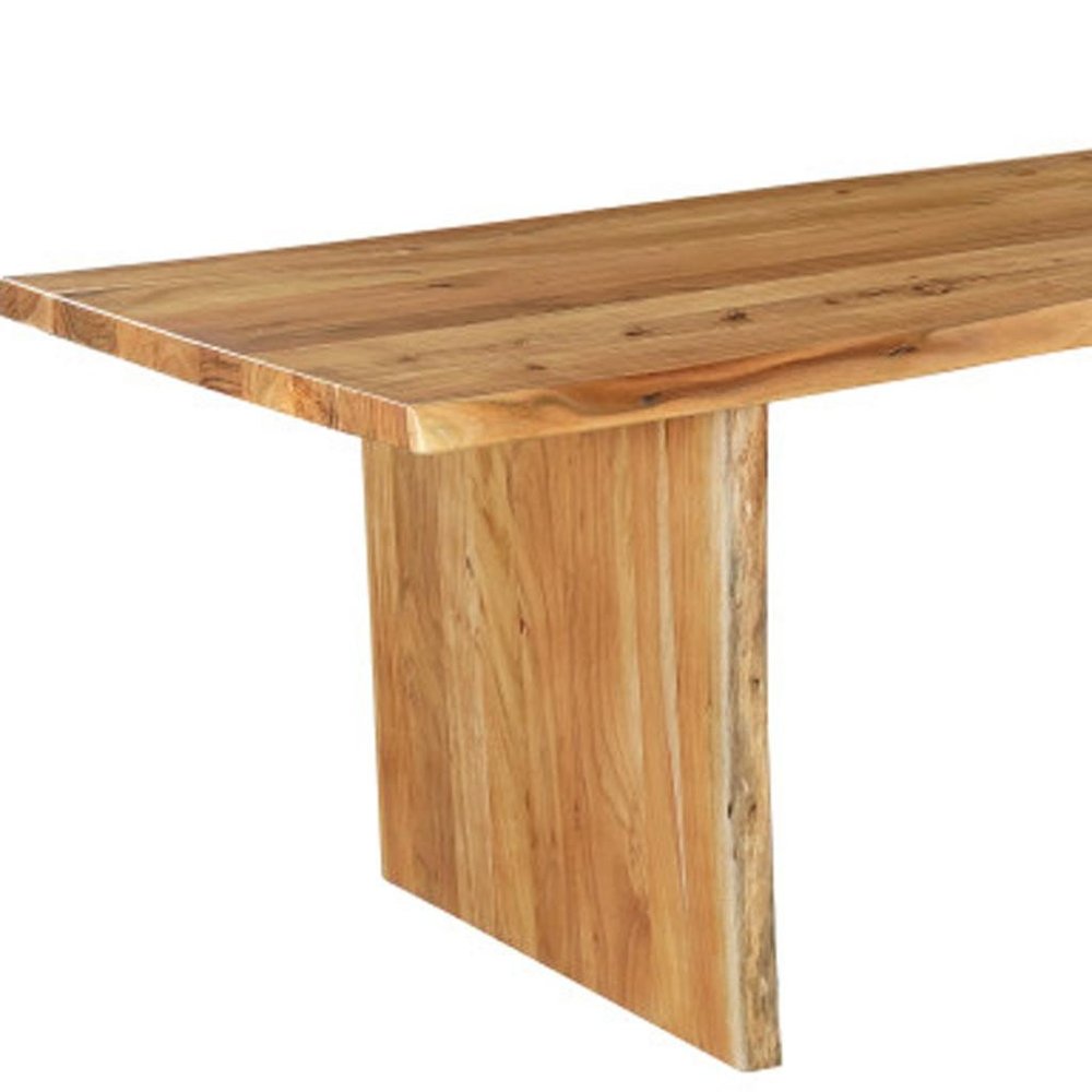 108" Natural Solid Wood Live Edge Sled Base Dining Table
