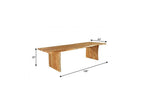 108" Natural Solid Wood Live Edge Sled Base Dining Table