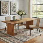 108" Natural Solid Wood Live Edge Sled Base Dining Table