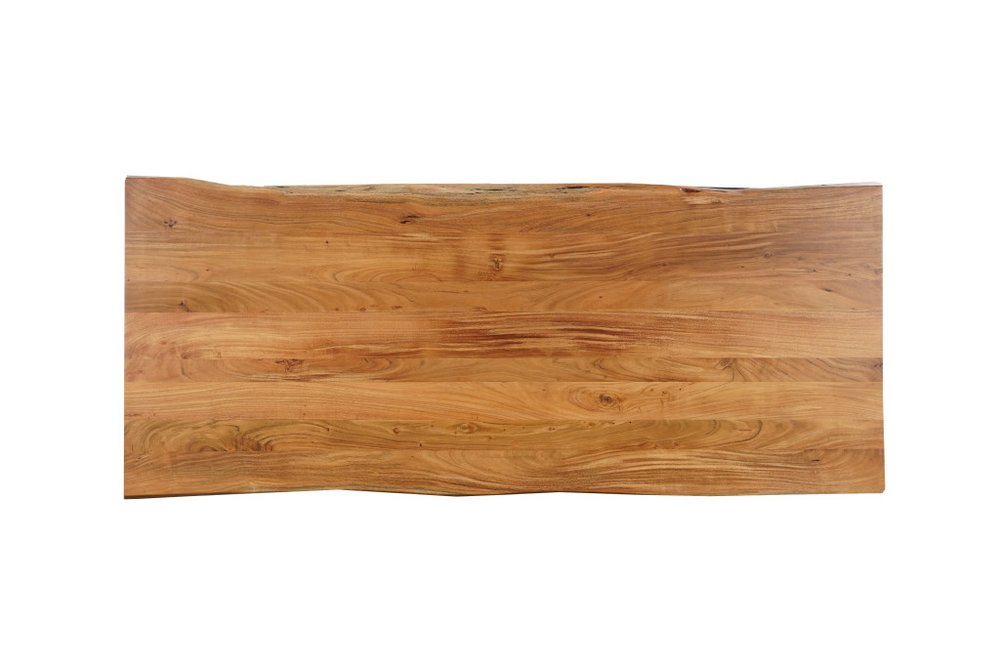 108" Natural Solid Wood Live Edge Sled Base Dining Table