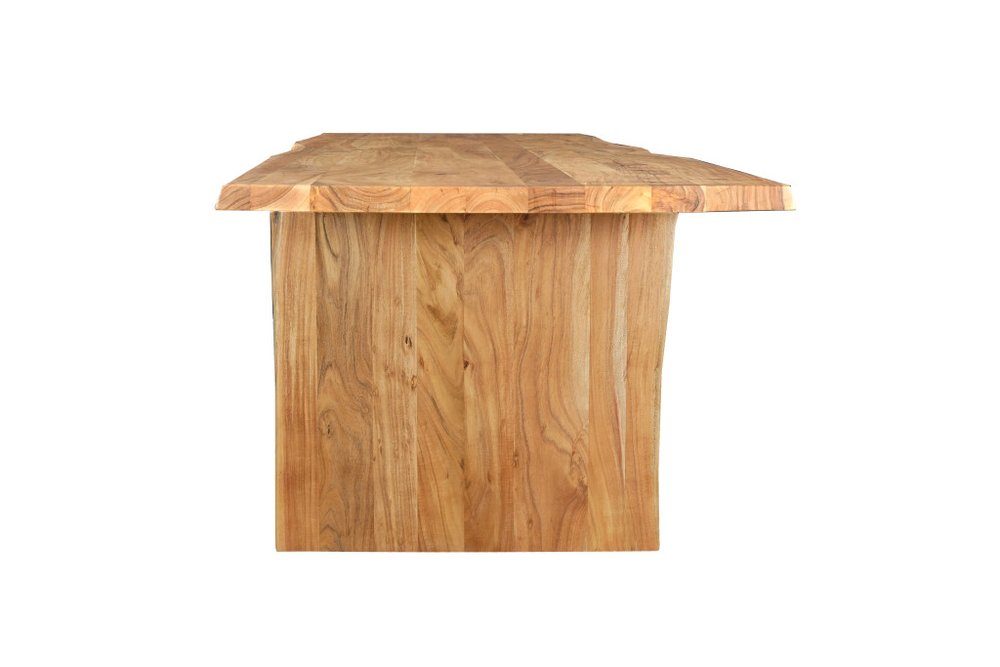 108" Natural Solid Wood Live Edge Sled Base Dining Table