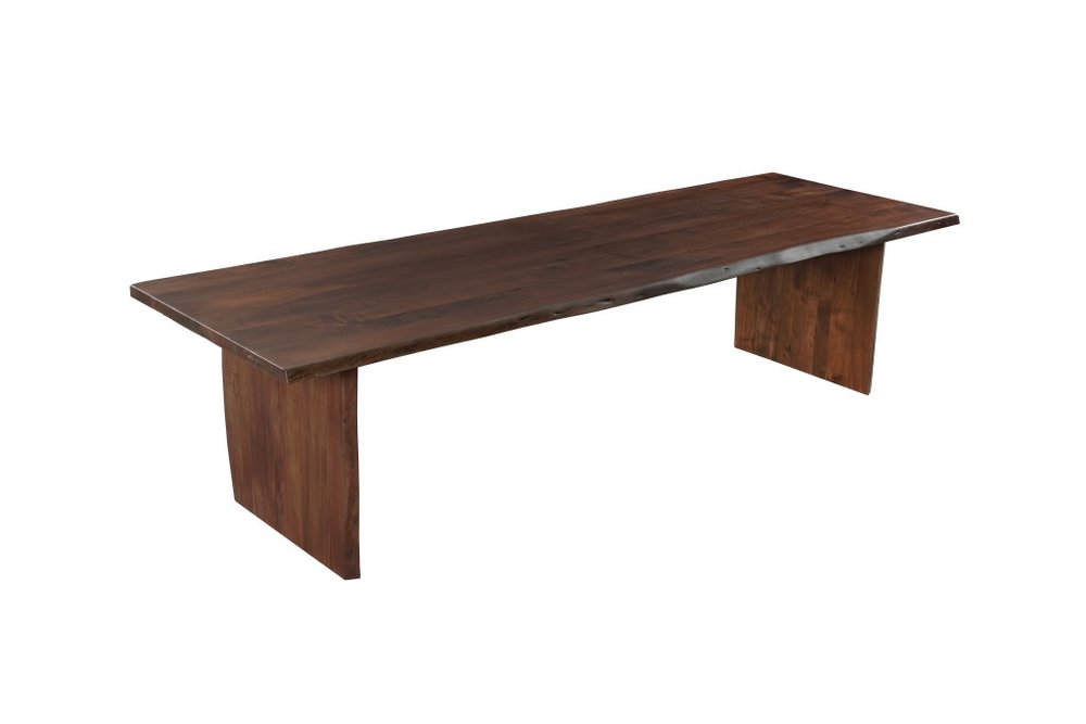 108" Natural Solid Wood Live Edge Sled Base Dining Table