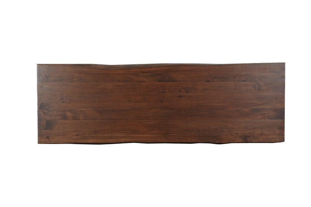 108" Natural Solid Wood Live Edge Sled Base Dining Table