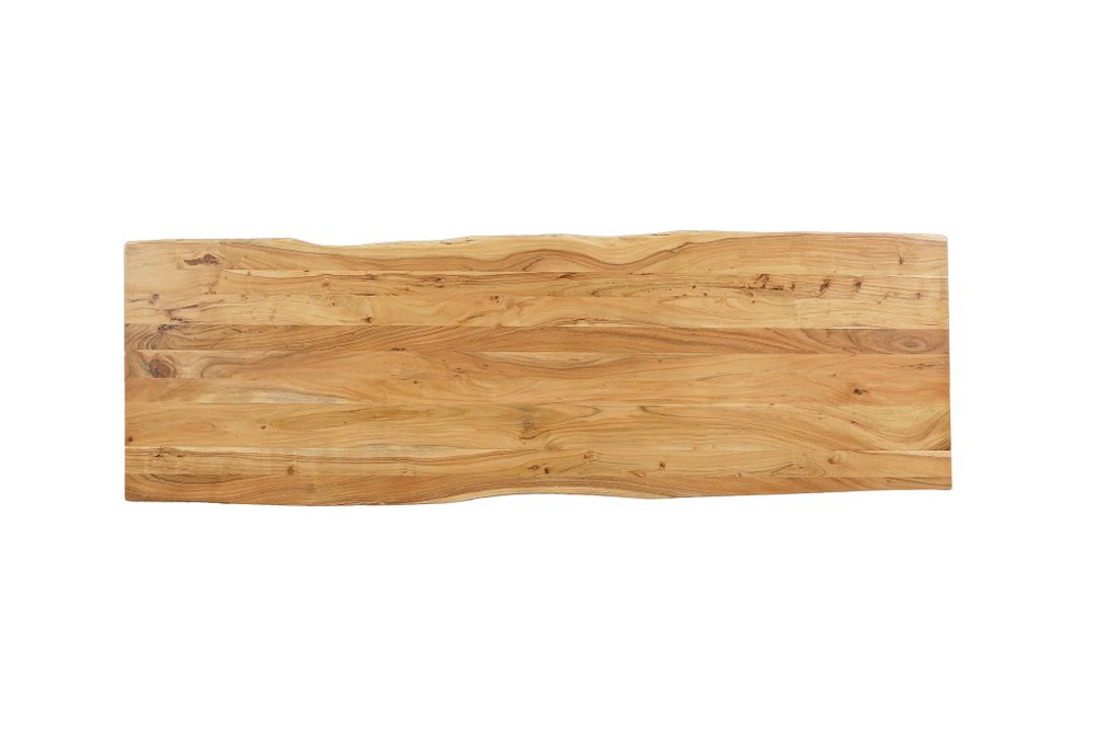 120" Brown Solid Wood Live Edge Sled Base Dining Table