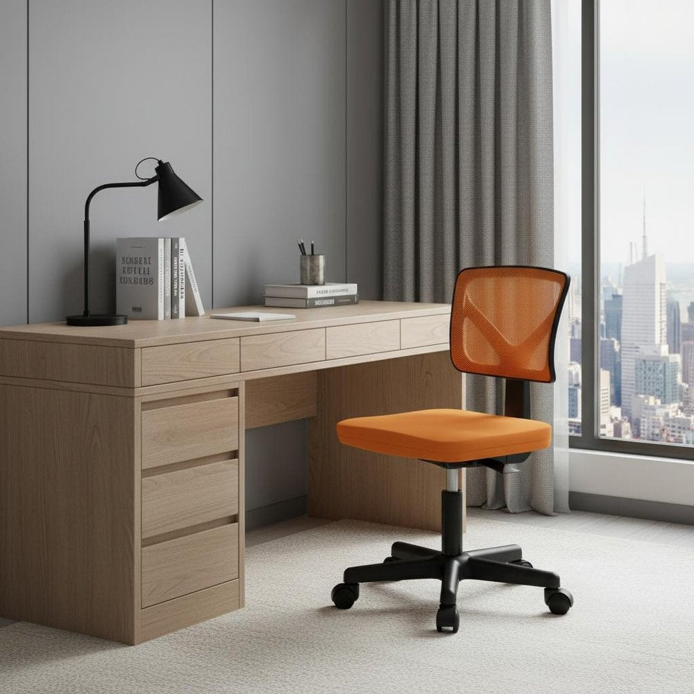 Black And Blue And Black Swivel Rolling Office Chair