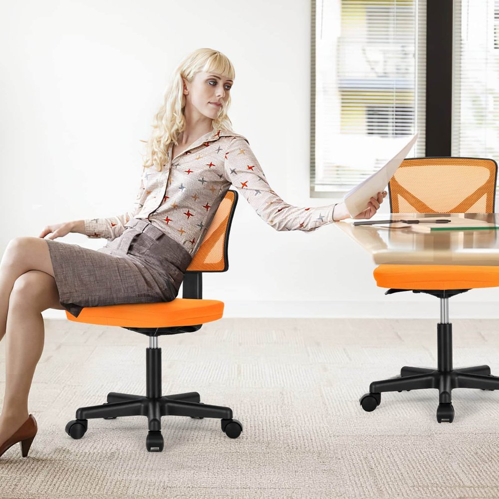Black And Blue And Black Swivel Rolling Office Chair