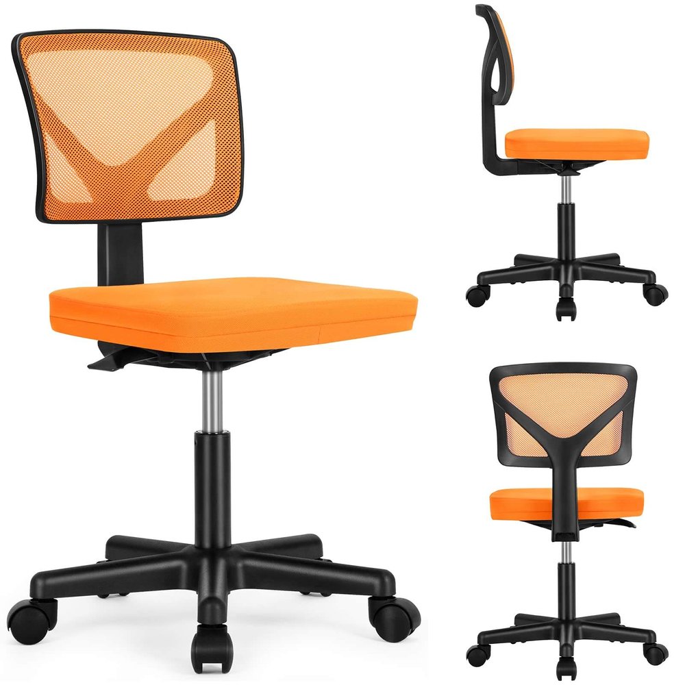 Black And Blue And Black Swivel Rolling Office Chair