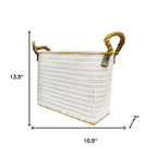 Set of Two White Metal Basket