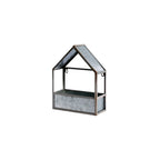 Set of Two Gray Galvanized Metal Novelty House Shaped Hanging Planters