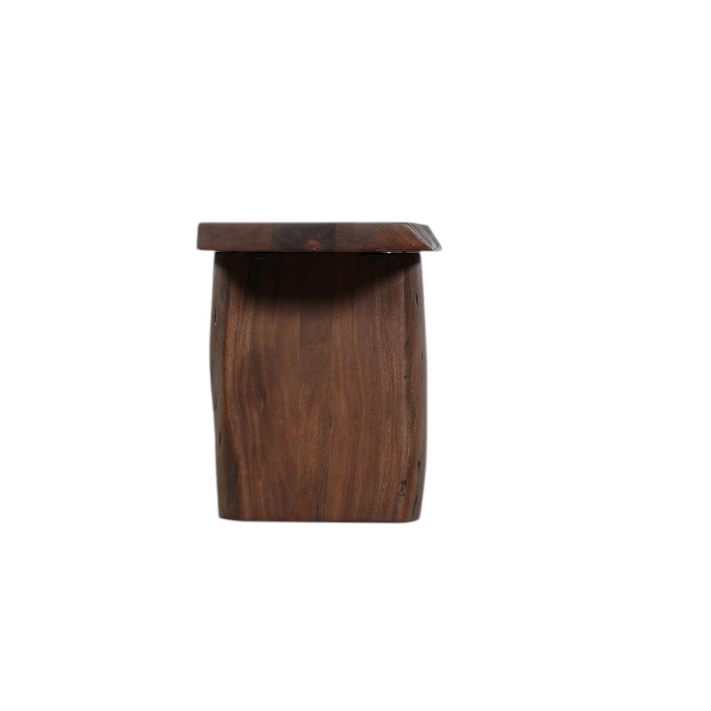 60" Brown Solid Wood Solid Wood Live Edge Dining Bench