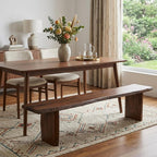 60" Brown Solid Wood Solid Wood Live Edge Dining Bench