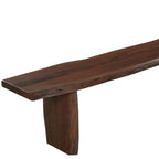 60" Brown Solid Wood Solid Wood Live Edge Dining Bench