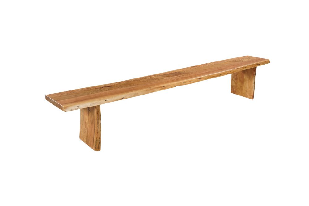 105" Natural Solid Wood Live Edge Dining Bench