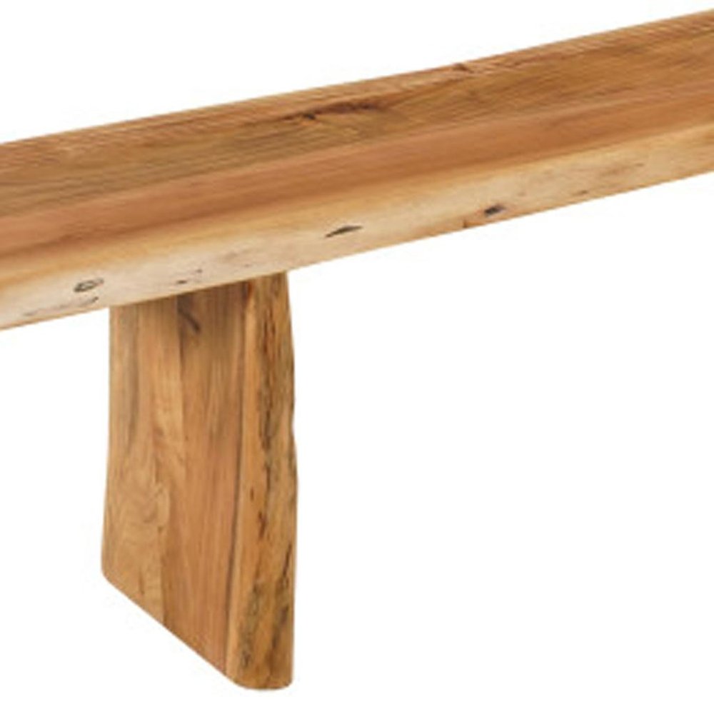 105" Natural Solid Wood Live Edge Dining Bench