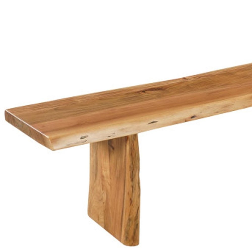 105" Natural Solid Wood Live Edge Dining Bench
