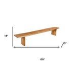 105" Natural Solid Wood Live Edge Dining Bench