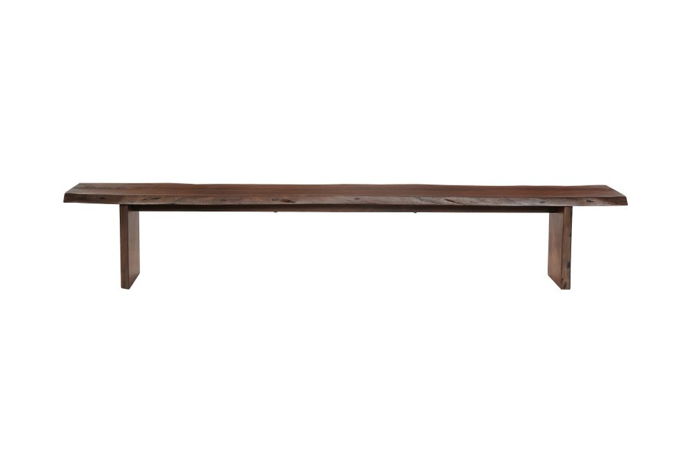 105" Brown Solid Wood Solid Wood Live Edge Dining Bench