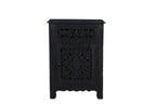 Three Piece Black Solid Wood Bedroom Set