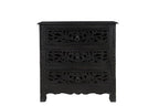 Three Piece Black Solid Wood Bedroom Set