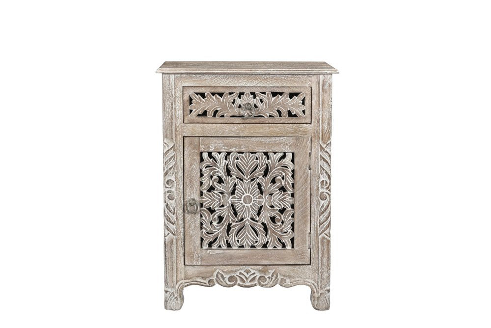 Three Piece Gray Solid Wood Bedroom Set