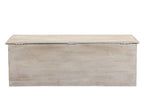 52" White Solid Wood Floral Ottoman With Storage