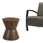 Set of Three Brown Solid Wood Round Solid Furniture Set