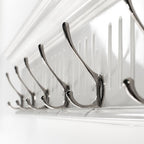 Six Hook 39" White Solid Wood Wall Mount Coat Rack