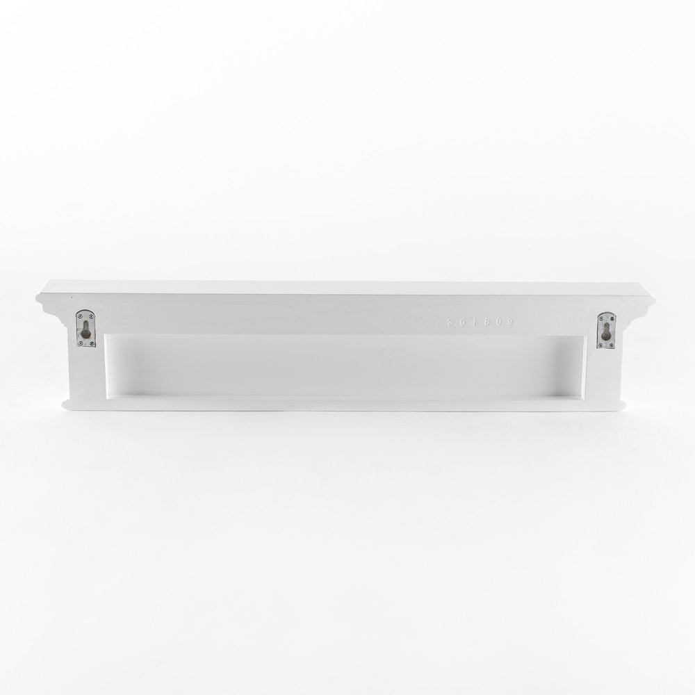 Six Hook 39" White Solid Wood Wall Mount Coat Rack