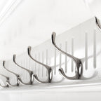 Six Hook 39" White Solid Wood Wall Mount Coat Rack