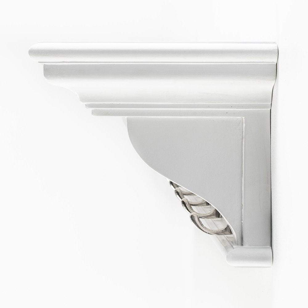 Six Hook 39" White Solid Wood Wall Mount Coat Rack
