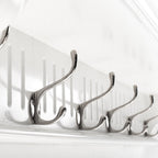 Six Hook 39" White Solid Wood Wall Mount Coat Rack