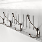 Four Hook 28" White Solid Wood Wall Mount Coat Rack