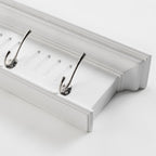 Four Hook 28" White Solid Wood Wall Mount Coat Rack