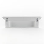 Four Hook 28" White Solid Wood Wall Mount Coat Rack