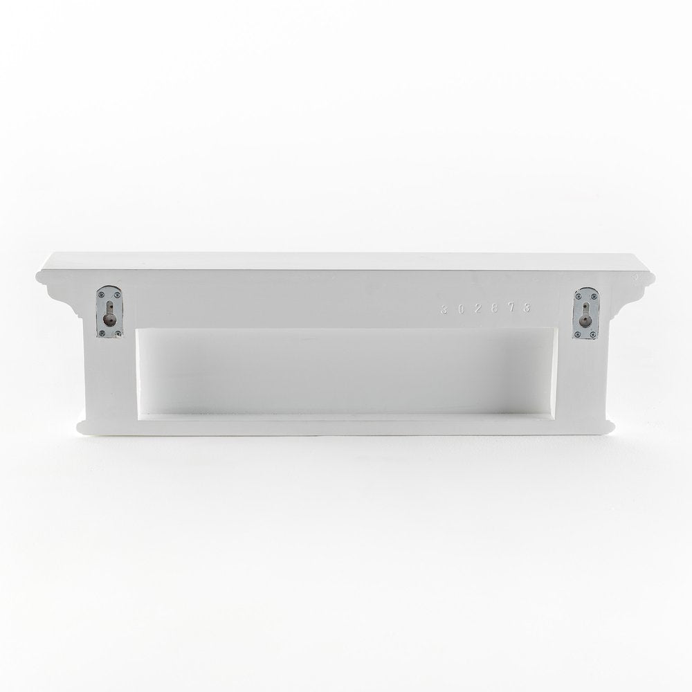 Four Hook 28" White Solid Wood Wall Mount Coat Rack