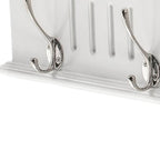 Four Hook 28" White Solid Wood Wall Mount Coat Rack