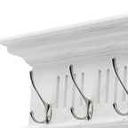 Eight Hook 51" White Solid Wood Wall Mount Coat Rack