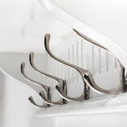 Four Hook 28" White Solid Wood Wall Mount Coat Rack