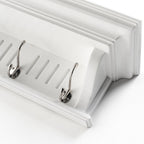 Four Hook 28" White Solid Wood Wall Mount Coat Rack