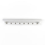 Eight Hook 51" White Solid Wood Wall Mount Coat Rack