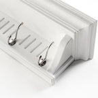 Eight Hook 51" White Solid Wood Wall Mount Coat Rack
