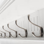 Eight Hook 51" White Solid Wood Wall Mount Coat Rack