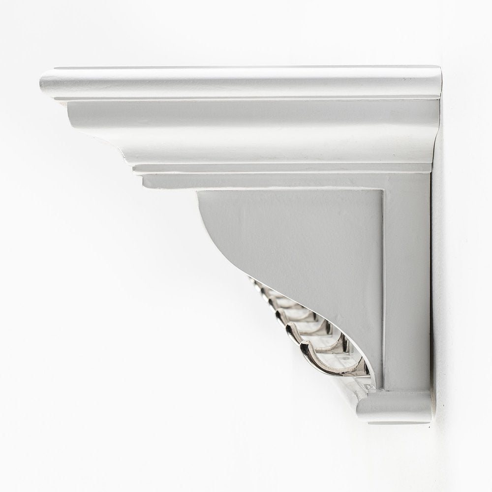 Eight Hook 51" White Solid Wood Wall Mount Coat Rack