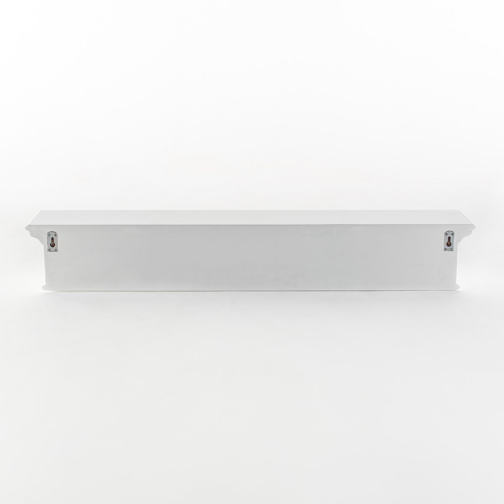 Eight Hook 51" White Solid Wood Wall Mount Coat Rack