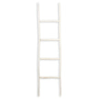 59" White Distressed Solid Wood Four Step Ladder Shelf