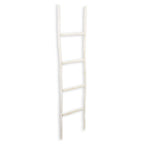 59" White Distressed Solid Wood Four Step Ladder Shelf